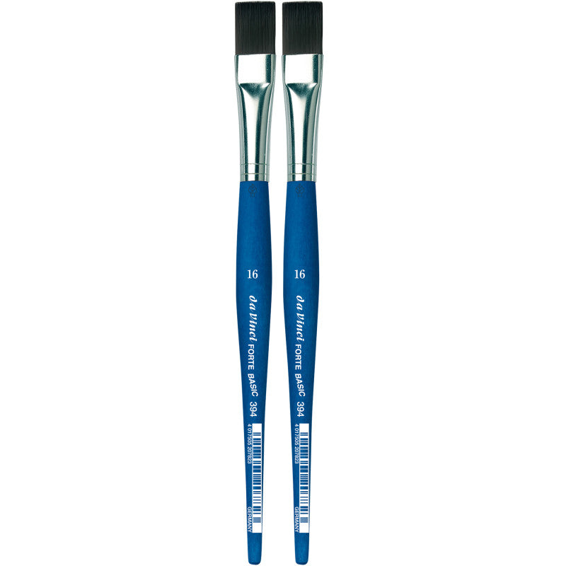 FORTE BASIC Student Brush, Synthetic, Acrylic, Flat, Series 394, Size 16, Pack of 2