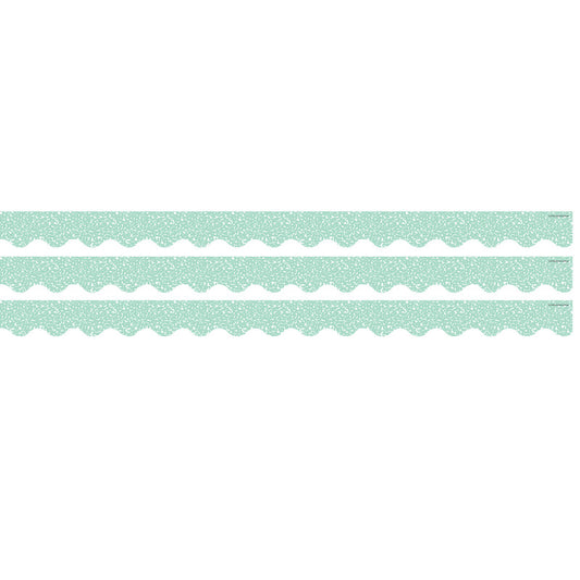 Composition Green Scalloped Border Trim, 35 Feet Per Pack, 3 Packs
