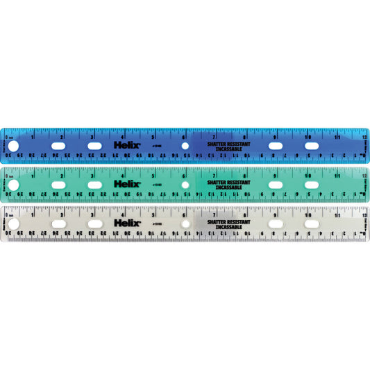 Shatter Resistant Ringbinder Ruler 12" / 30cm
