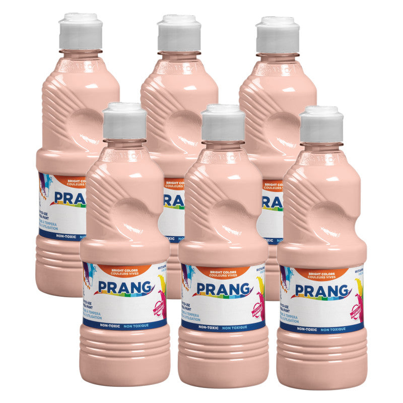 Ready-to-Use Tempera Paint, Peach, 16 oz, Pack of 6
