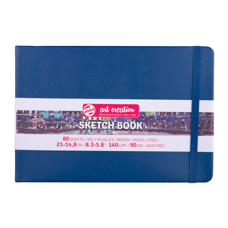 Sketchbook, 80 Sheets, 90lbs, Navy Blue Cover, 8.3" x 5.8" (A5)