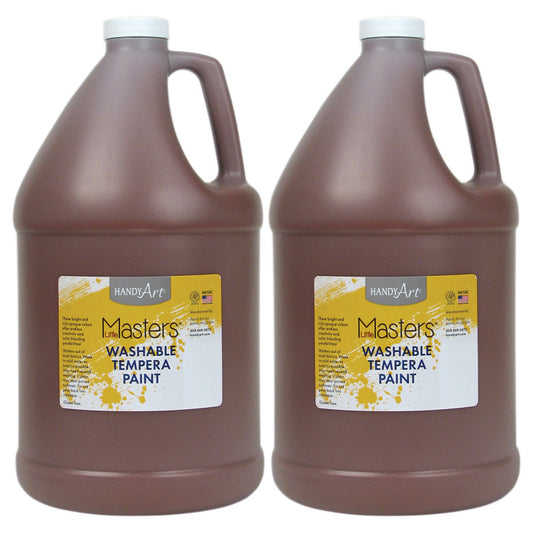 Little Masters® Washable Tempera Paint, Brown, Gallon, Pack of 2