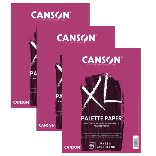 XL Series Palette Pad, Foldover Binding, 10 Sheet, 9x12 inch, Pack of 3