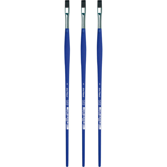 FORTE-Acrylics Student Brush, Synthetic, Acrylic & Oil, Flat, Series 8640, Size 8, Pack of 3