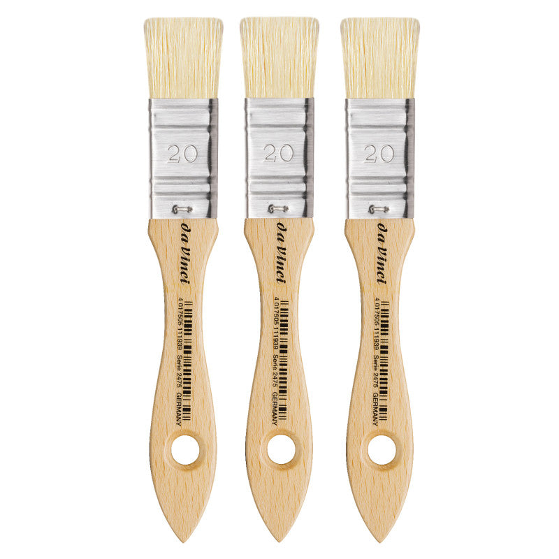 MAESTRO2 Mottler Brush, Natural Bristle, Acrylic & Oil, Flat, Series 2475, Size 20, Pack of 3