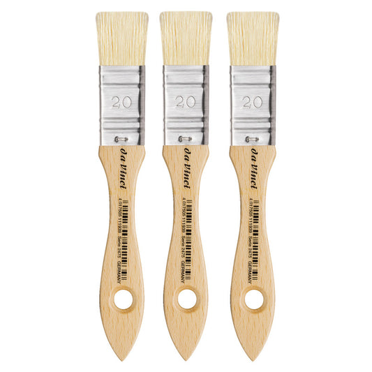MAESTRO2 Mottler Brush, Natural Bristle, Acrylic & Oil, Flat, Series 2475, Size 20, Pack of 3