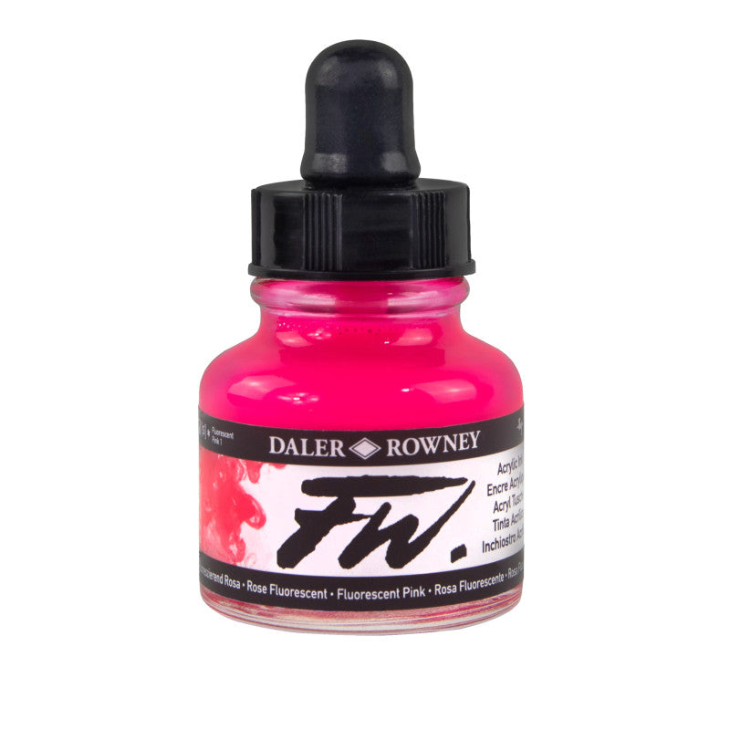 FW Acrylic Ink, Fluorescent Pink, 29.5ml, 1 Count