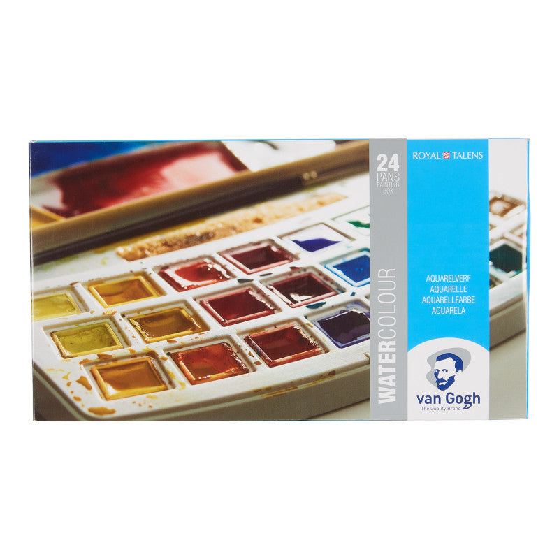 Watercolor Plastic Pocket Box, 24 Pan General Selection