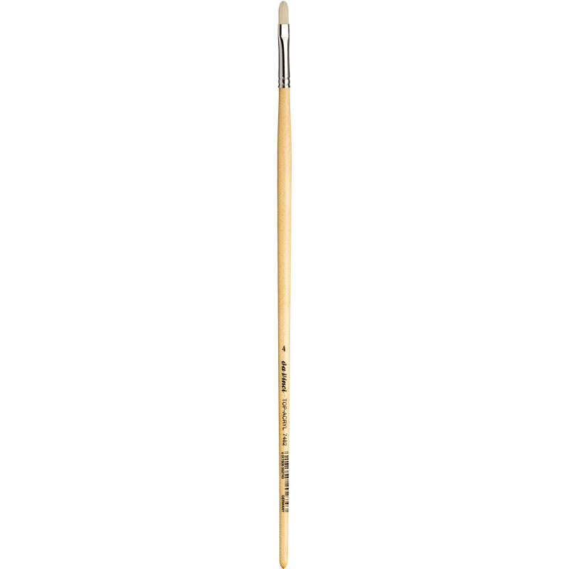 TOP-ACRYL White Brush, Synthetic, Acrylic & Oil, Filbert, Series 7482, Size 4