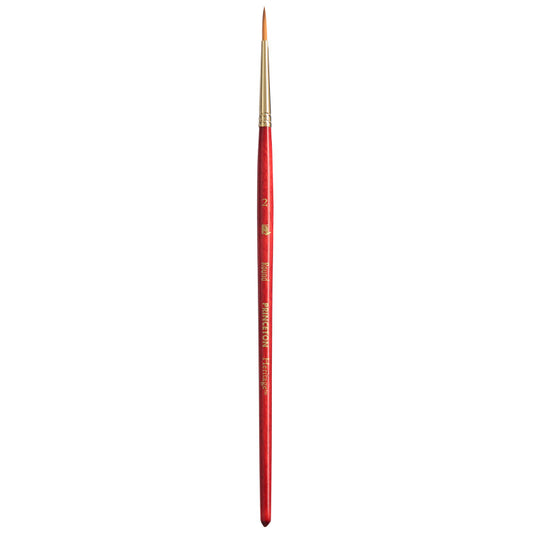 Heritage Round Brush, Synthetic Bristles, Short Handle Watercolor Paintbrush, Scarlet, Size 2, 1 Count
