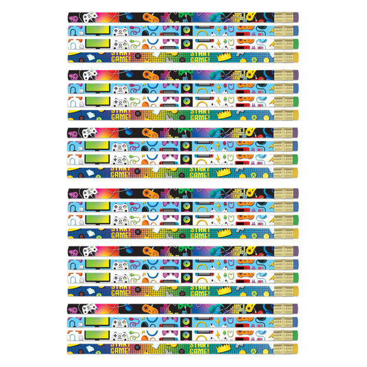 Game On Pencils, 12 Per Pack, 6 Packs