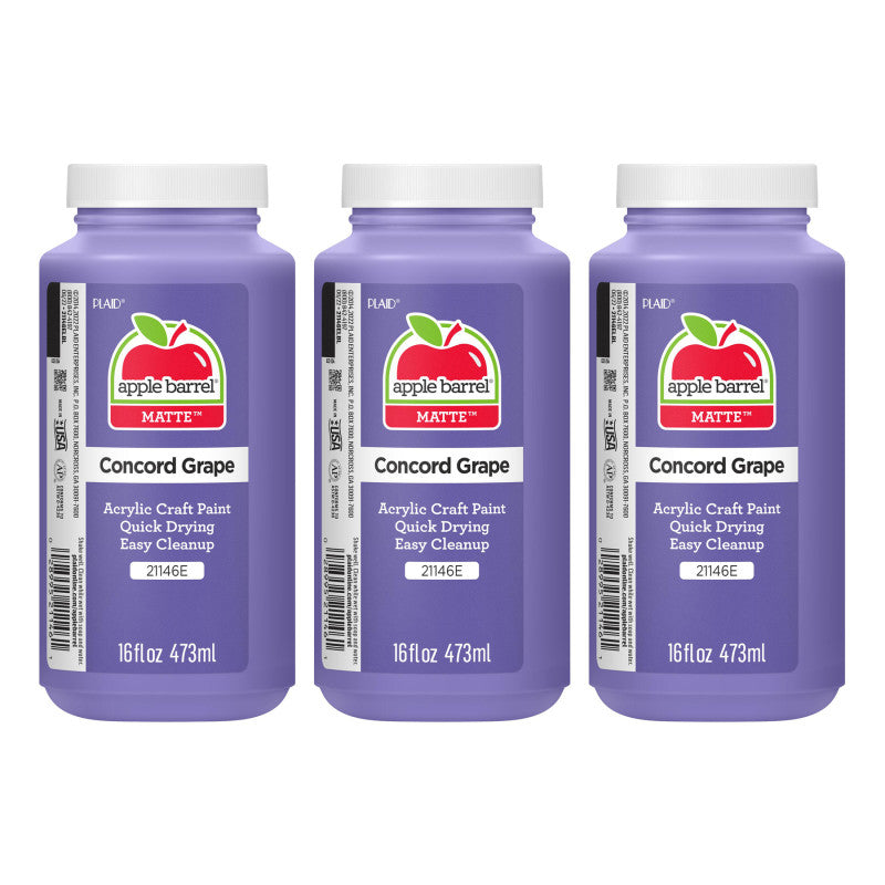 Acrylic Paint Matte, 16oz., Concord Grape, Pack of 3