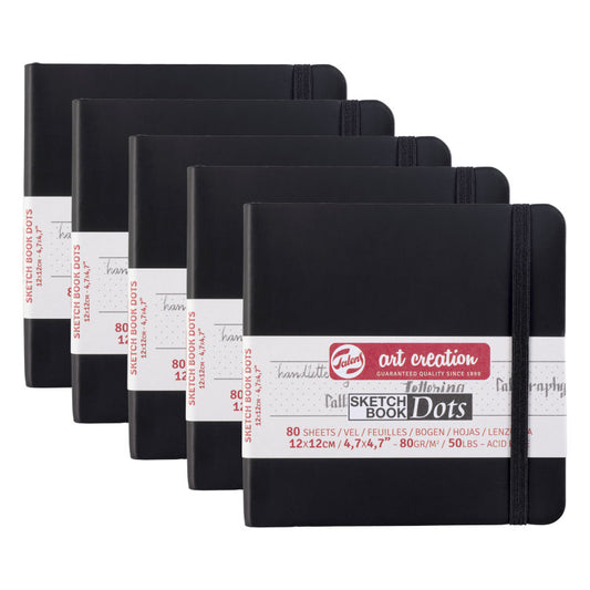Dotted Sketchbook, 80 Sheets, 50lbs, 4.7" x 4.7", Pack of 5