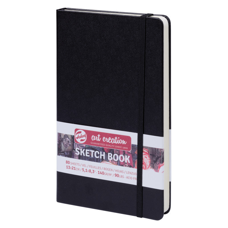 Sketchbook, 80 Sheets, 90lbs, Black Cover, 5.1" x 8.3"