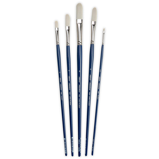 Bristlon Long Filbert Brush Set, 5 Brushes